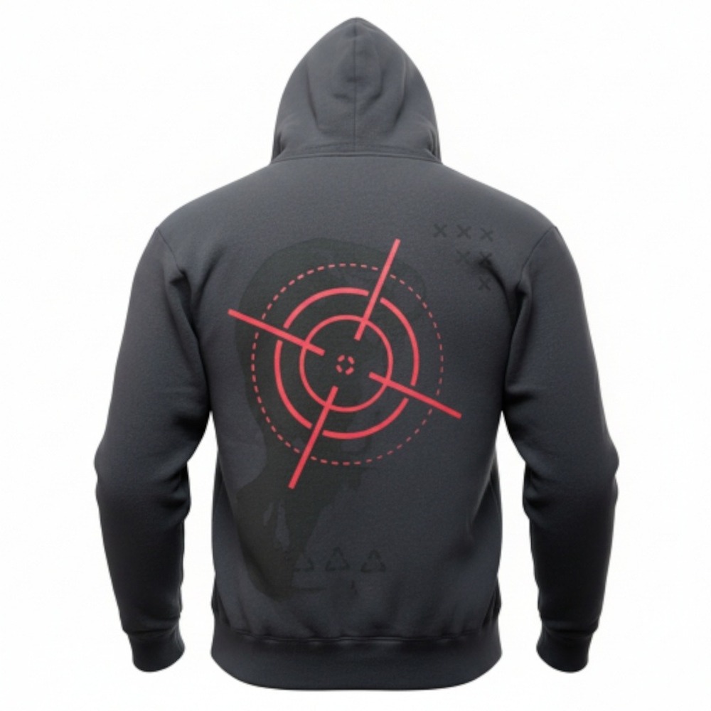 Prime Essentials Men's Dark Gray‎ Graphic Hoodie Sweatshirt Size Small